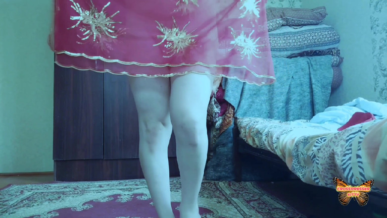 Kitty_Cross: Red belly dancer tanečnice sukně Sexy Bílá Femboy Transgender Shemsle...