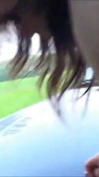 Horny brunette gets fucked outdoors by two guys