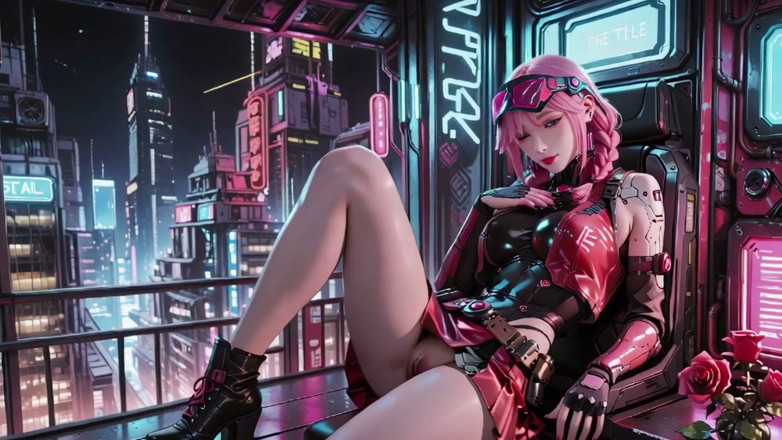 Seraphina Vale: นักรบเมชผมสีชมพู! คุกเข่าในถนนนีออน, กุหลาบแดงและความคมชัดของเกราะเย็น