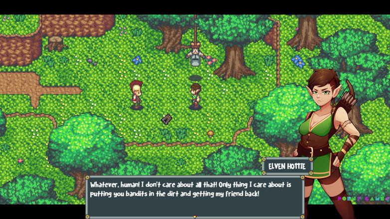 Porny Games: Sir Strechalot - la situación de los elfos (por Apple Tart) - estiramiento...