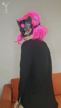 Feel My Excitement with My Kitty Mask and Natural Tits