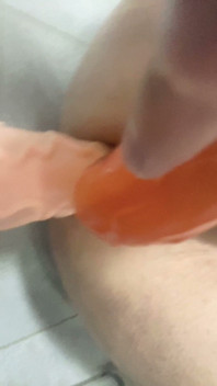 Sisboy Fucked Herself with Two Big Dick Toy