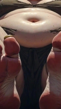 Culona dominatrix adoración de pies - dos esclavos limpiando sus pies masivos