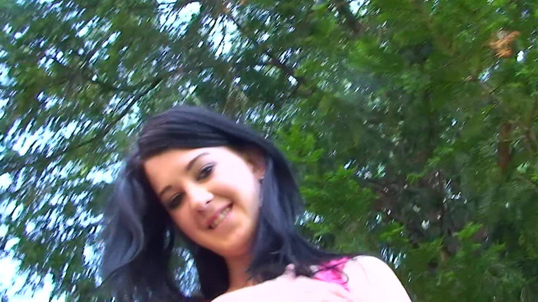 Just beauty and solo girls: Cute Teen Lolly Flashing Her Small Tits and Pussy Outdoors