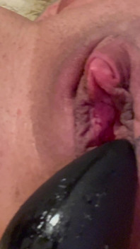 Whore’s Loose Blown Out Cunt with Huge Plug in Her Used Asshole