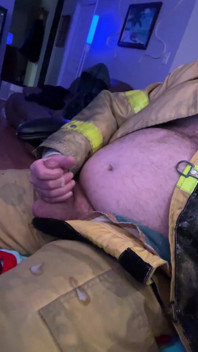 Quick Cum in Firefighter Gear