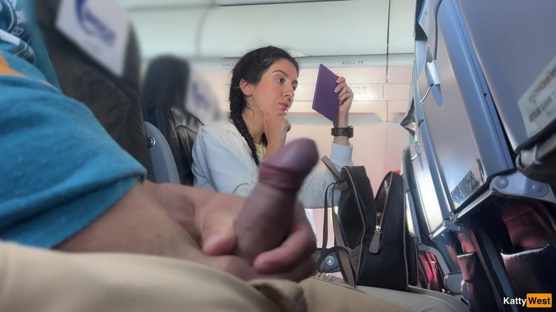 Katty West: Public Dick Flashing in Airplane - Girl Brought Me to Cumshot...