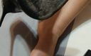 Coryna nylon: Meias, cadeira de salto preto, pés