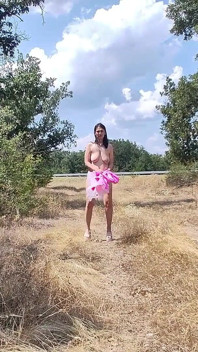 A Slave Slut Shows off Her Pink Ass on the Highway