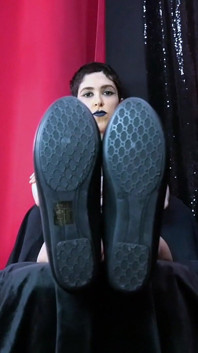 Ballet Flats Dangling and Feet Soles Worship in Silence