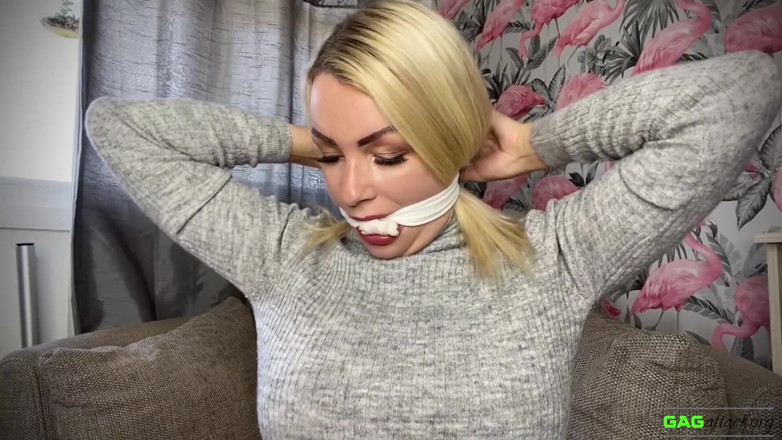 Gag Attack: Penny Lee - Custom turtleneck self gag