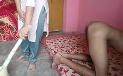 The House Owner Was Nanga and Drying His Ganda Gand, the Maid Kamwali Girl Was Watching Everything
