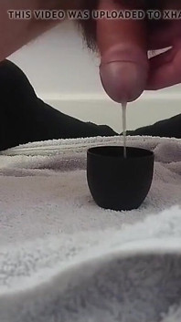 Slow Edging of Soft Uncut Cock with Leaking Cum and Swallow