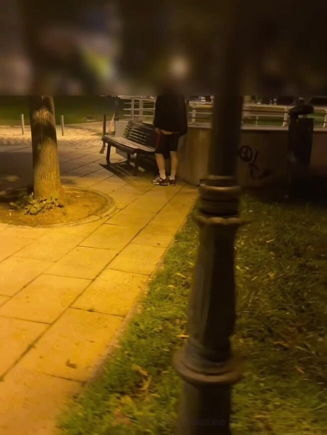 AmateurMates: Amateur Boy Caught Changing in a Park, Flashing His Ass