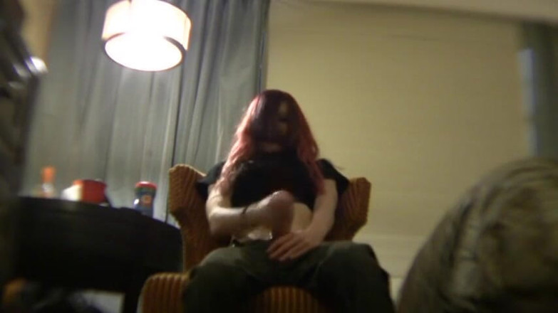 Solo Austria: Kinky redhead teen showing you how to jerk with strap-on