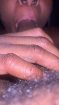 Amateur Blowjob with Sexy Ebony Teen Part 2 Close up Juicy Lips Sloppy Seconds