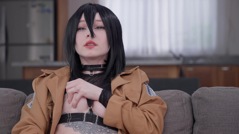 Karneli Bandi: Mikasa suka dubur kasar, blowjob selamba dan kongkek pepek