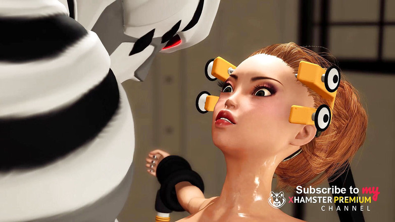 3dxpassion: 科幻实验室里的粗暴性爱！穿着束缚的热辣金发女郎被外星人干