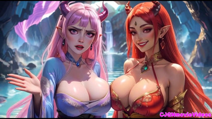 Hot girl dancing: 2. film, kraliçe 2 kızdan öpücük istiyor ve zıplayan meme, ai animasyon