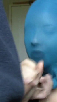 Mamada de máscara de pantimedias azules 2