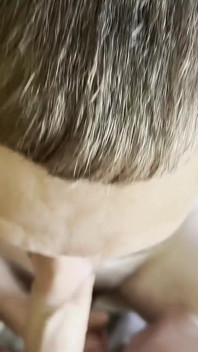 Daddys Big Fat Cock Shoots His Load on His Sluts Face.
