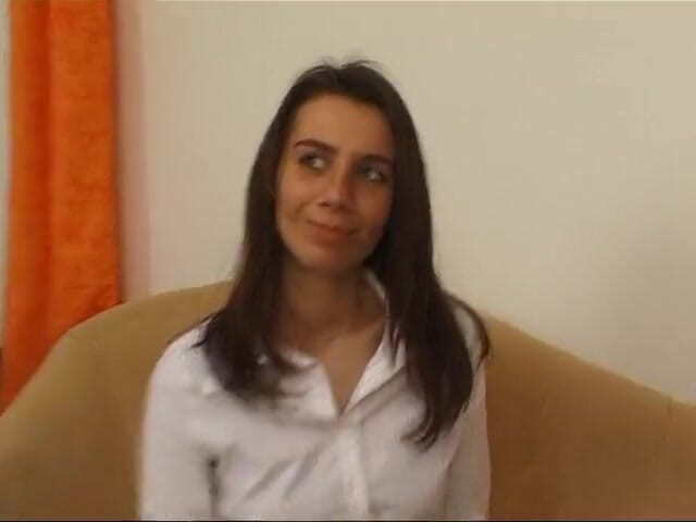 German Classic Porn videos: Shy german student is doing her first casting
