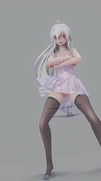 Mmd ragazze dagli occhi marroni; Abito trasparente; Tacchi filtranti; Calze nere