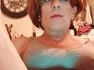 Sexy Mature Crossdresser Has Toy Play