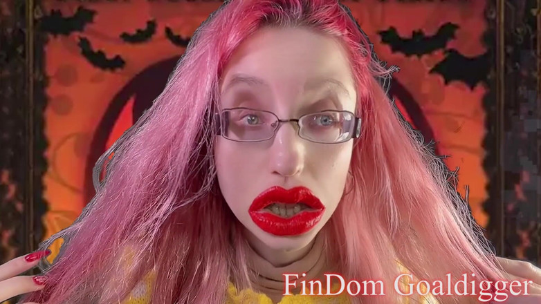 FinDom Goaldigger: 못생긴 할로윈 장난감으로 변신하는 못생긴 자지