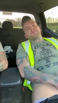 Builders Have a Jerk in the Car at Work