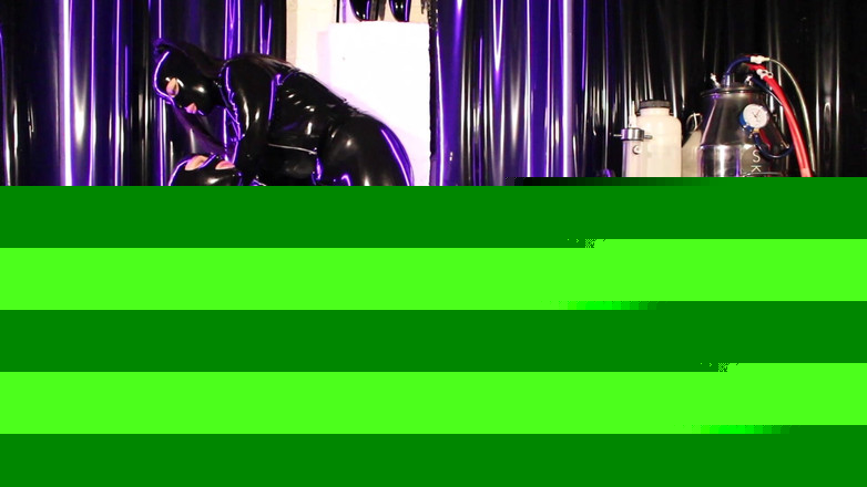 Goddess Calathea: Lateks gimp w niewoli dostaje pracę stóp i rąk