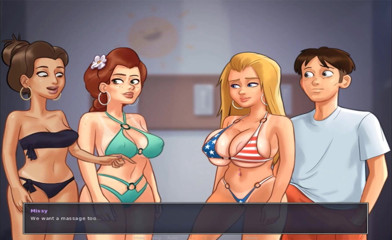 Hentai World: Yaz mevsimi efsanesi - kız arkadaşım plajda göğüslere masaj yapıyor