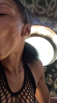 Cute Slim Ebony Slut Gets Fucked Outside