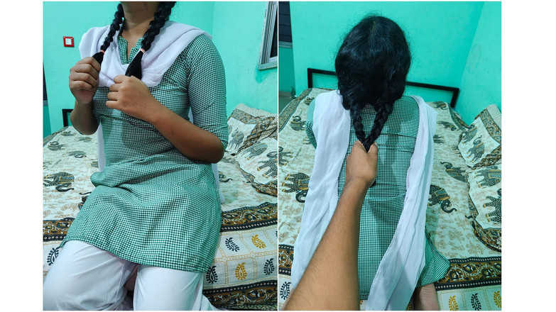 Mili bhabi: Güzel Hintli üvey kız kardeşin sikişi