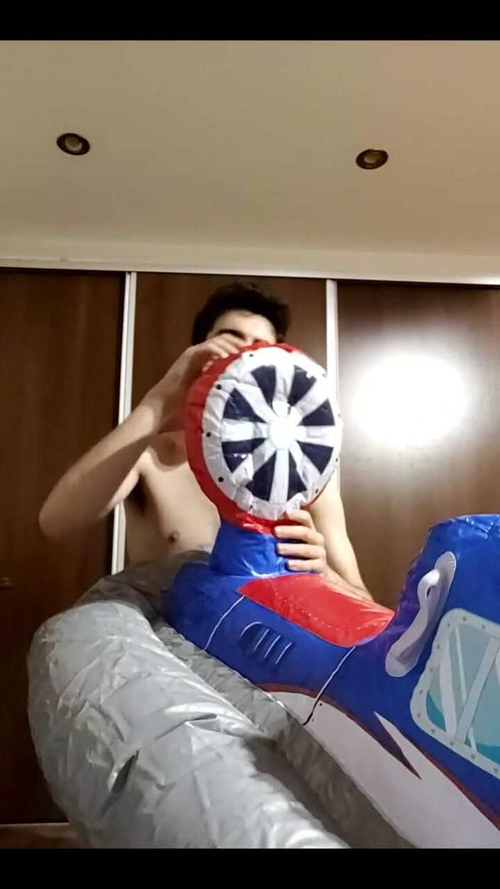 Floatie Boy: Vertical Vid - Blowing up Many Inflatables While Jerking off in...