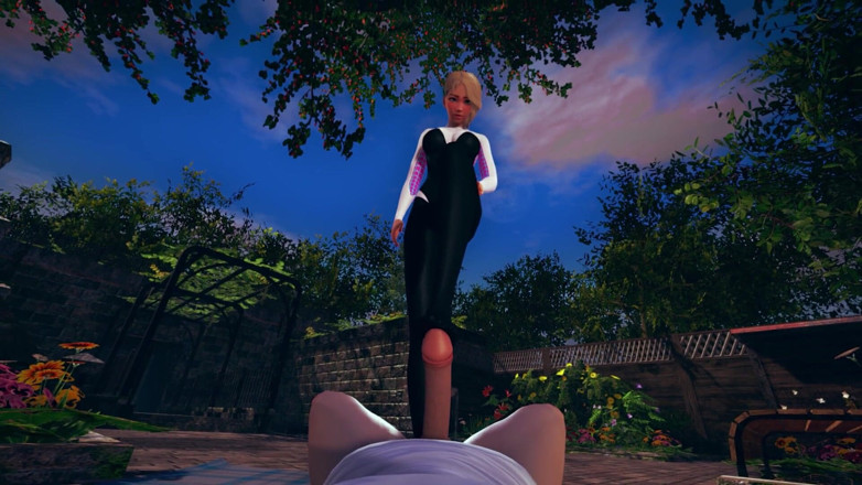 Waifu club 3D: Gwen Stacy footjob