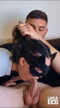 Layla Gives a Sloppy Deepthroat to a Big Cock