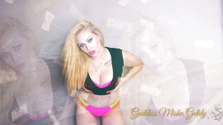 Goddess Misha Goldy: Piggy, tu ne peux me satisfaire qu’avec ton argent !