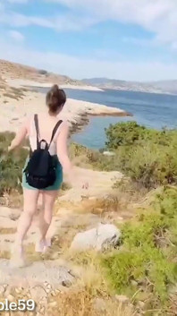 Walk and Fuck in Greece by the Seaside in Greece and Fucking Outside