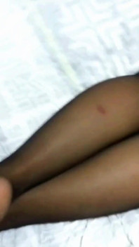 Young Girl Giving Pleasure with Her Pantyhose Feet