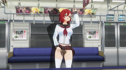 H3DC: Lelaki HENTAI 3D melancap pepek awek kolej di dalam kereta api