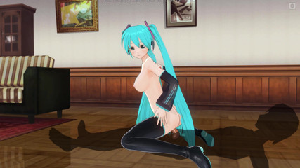 H3DC: Hentai 3D Hatsune Miku menunggang zakar awak dalam cowgirl songsang