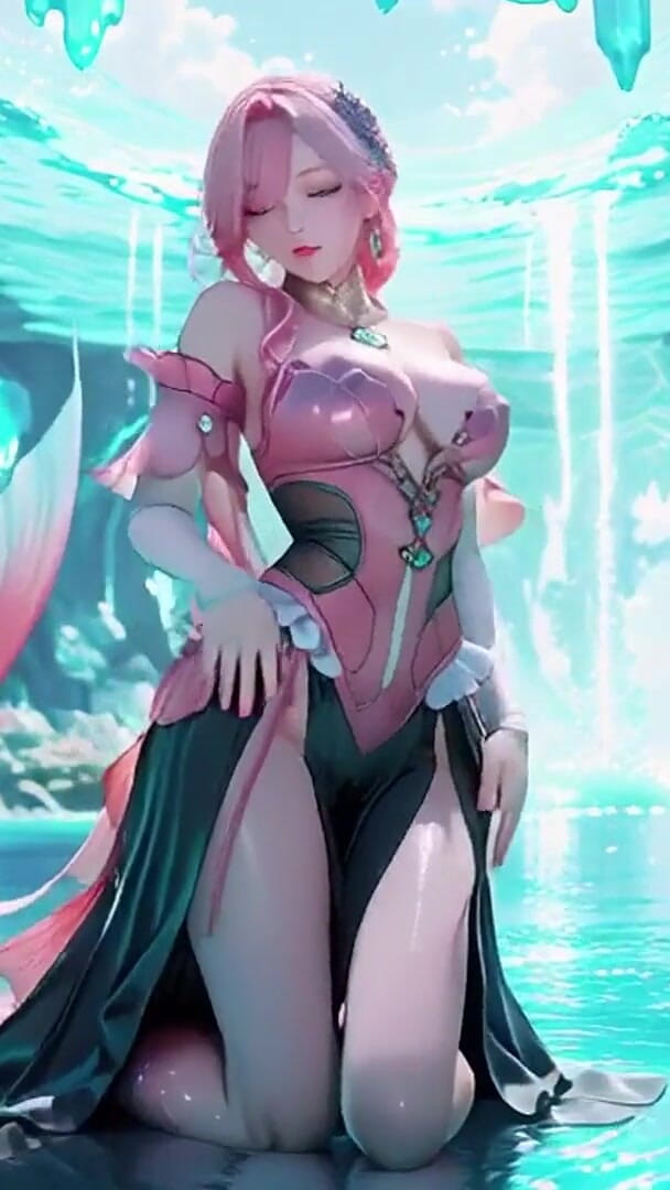 Seraphina Vale: Regina sirena rosa! Sguardo privato nel palazzo subacqueo, dal sogno...
