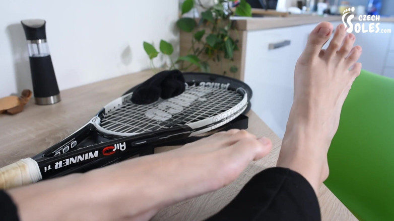 Czech Soles - foot fetish content: Relaxing her sweaty feet after a tennis match