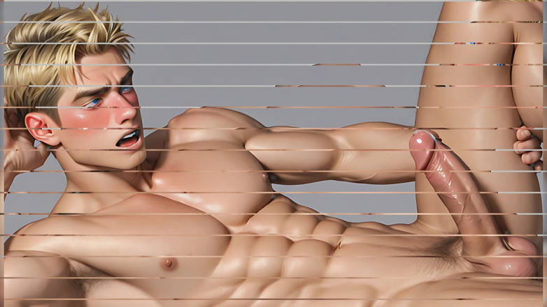 LustMen: This Athletic Blonde Guy Having Ahegao While Jerking off Will...