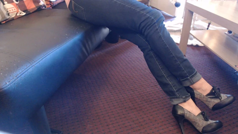 Abby Anna: Oxford toe yüksek topuklu tweed çifte sikiş