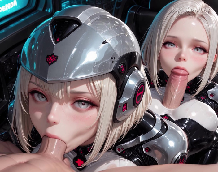 DreamDealer: Latex Gamer Queen Virexa - Chrome POV - Ai Generated
