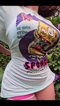 The Spongebob T-shirt Tittydrop Bouncing Boobs!