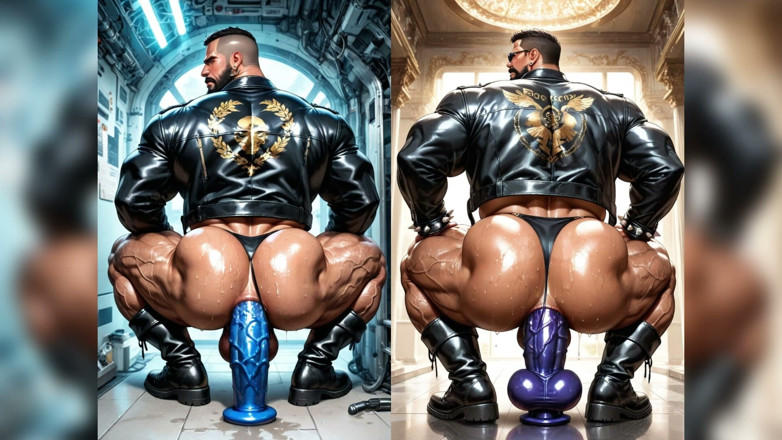 AI Blk: L'uomo deciso scopa con un dildo