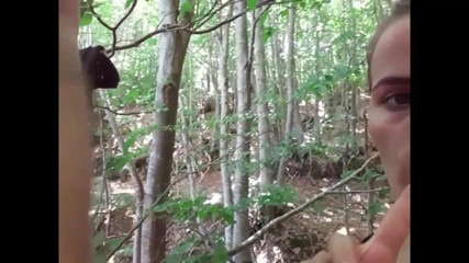 Wet Sex: Blowjob and pee outdoor to the woods.